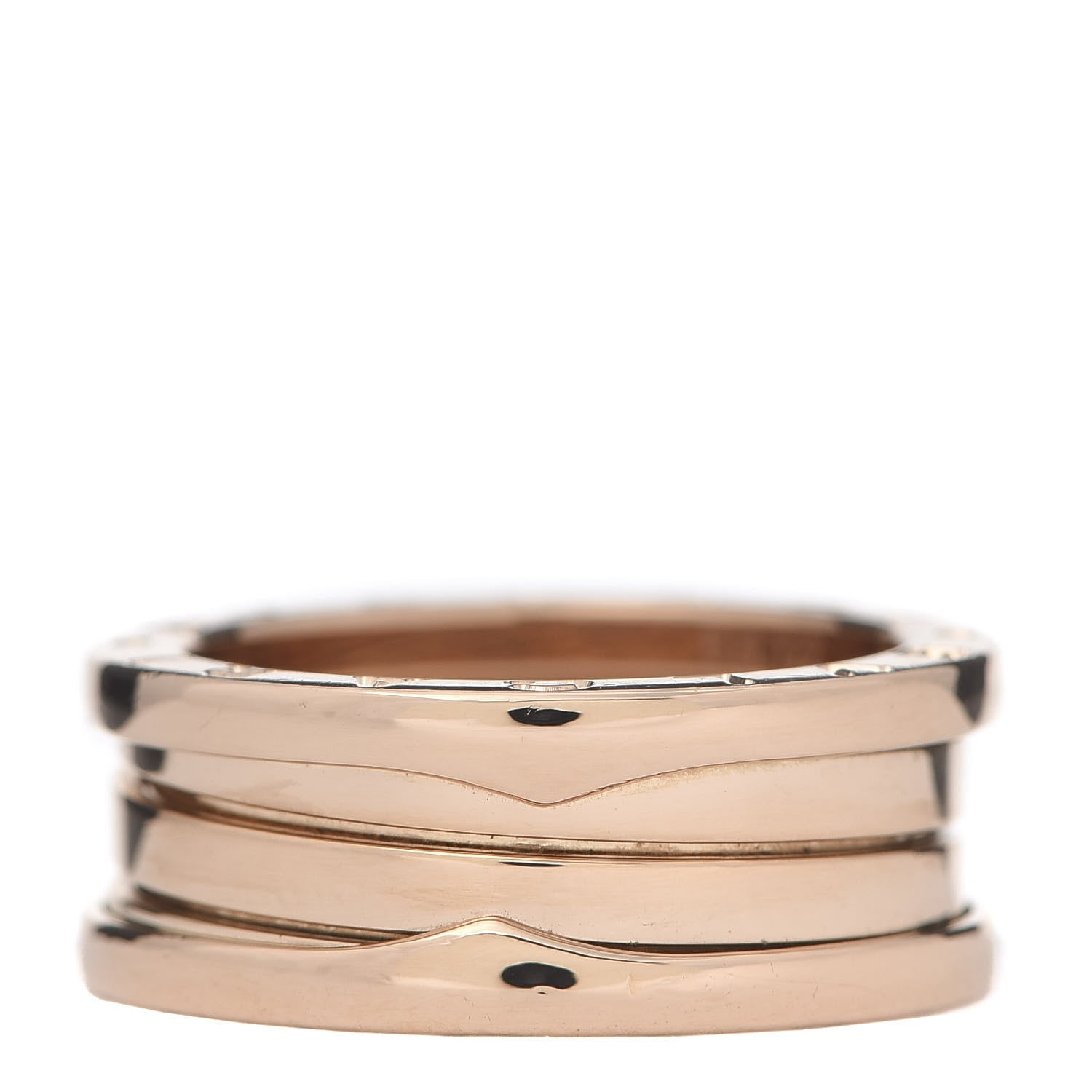Bulgari 18K Rose Gold B.Zero1 Three-Band Ring 55 7.25 1 of 8