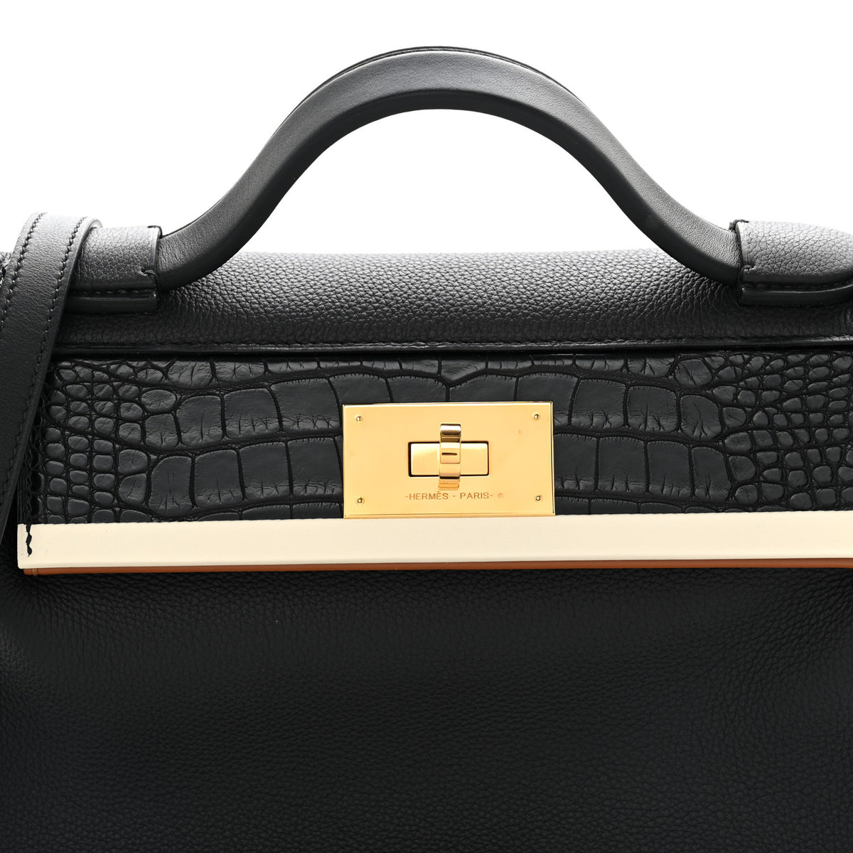 Hermes Togo Matte Alligator Swift Touch 24/24 29 Black Nata Gold 8 of 11