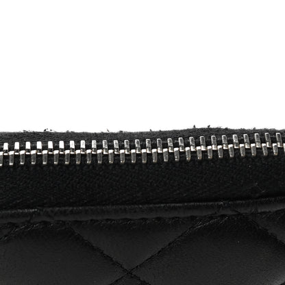Chanel Lambskin Quilted Large Gusset Zip Around Wallet Black 10 of 18