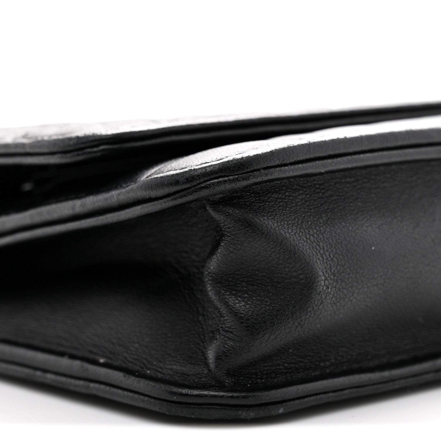 Chanel Lambskin Camellia Embossed Wallet On Chain WOC Black 9 of 15
