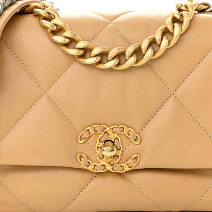 Chanel Lambskin Quilted Medium Chanel 19 Flap Beige 7 of 10