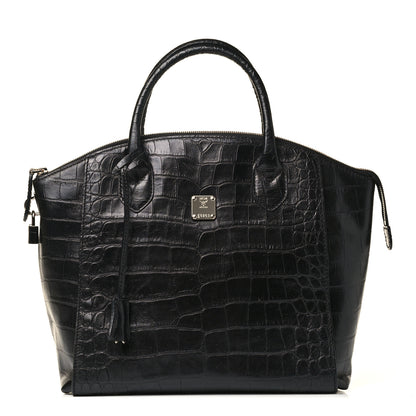 MCM Calfskin Crocodile Embossed Tote Black 1 of 4