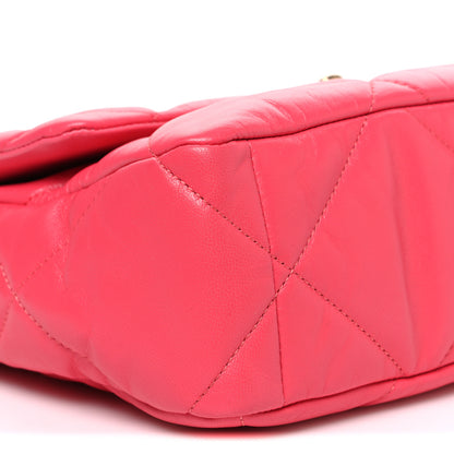 Chanel Lambskin Quilted Large Chanel 19 Flap Dark Pink 9 of 10