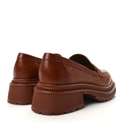 Chanel Calfskin Quilted CC Mocassin Loafers 41 Light Brown 4 of 10