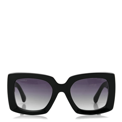 Chanel Acetate Rectangle Sunglasses 5435 Black 2 of 8