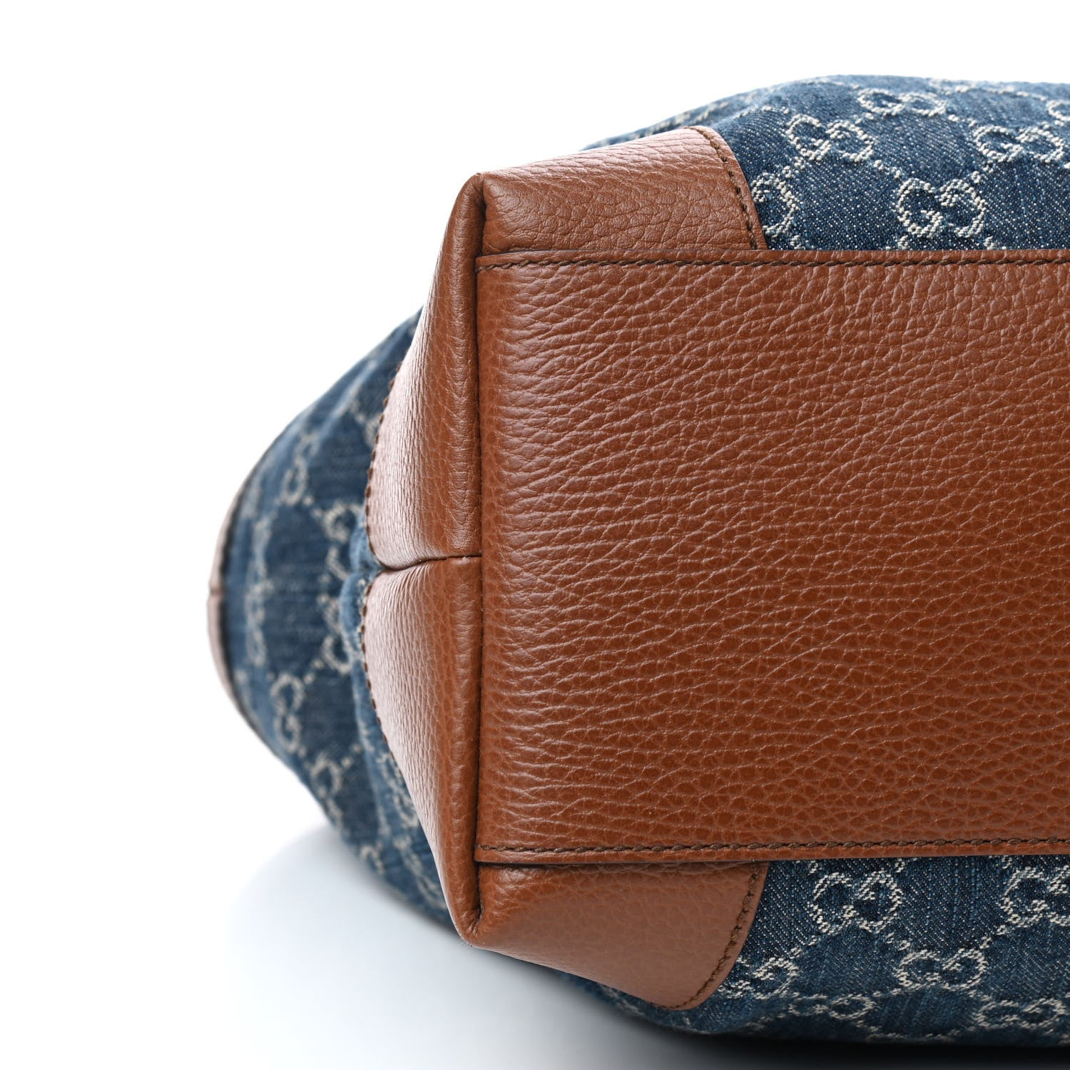 Gucci New Denim GG Monogram Medium Ophidia Shopping Tote Blue Tea Cuir 8 of 9
