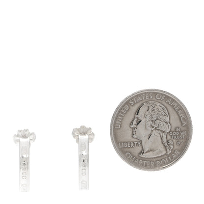 Tiffany Sterling Silver 1837 Small Narrow Hoop Earrings 2 of 3