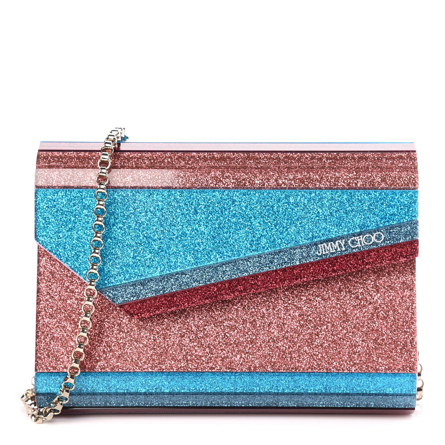 Acrylic Glitter Candy Clutch Raspberry Mix