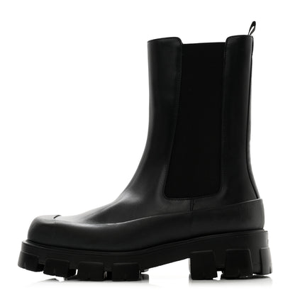 Prada Spazzolato Rois Monolith Chelsea 55mm Tall Boots 8 Black 1 of 9