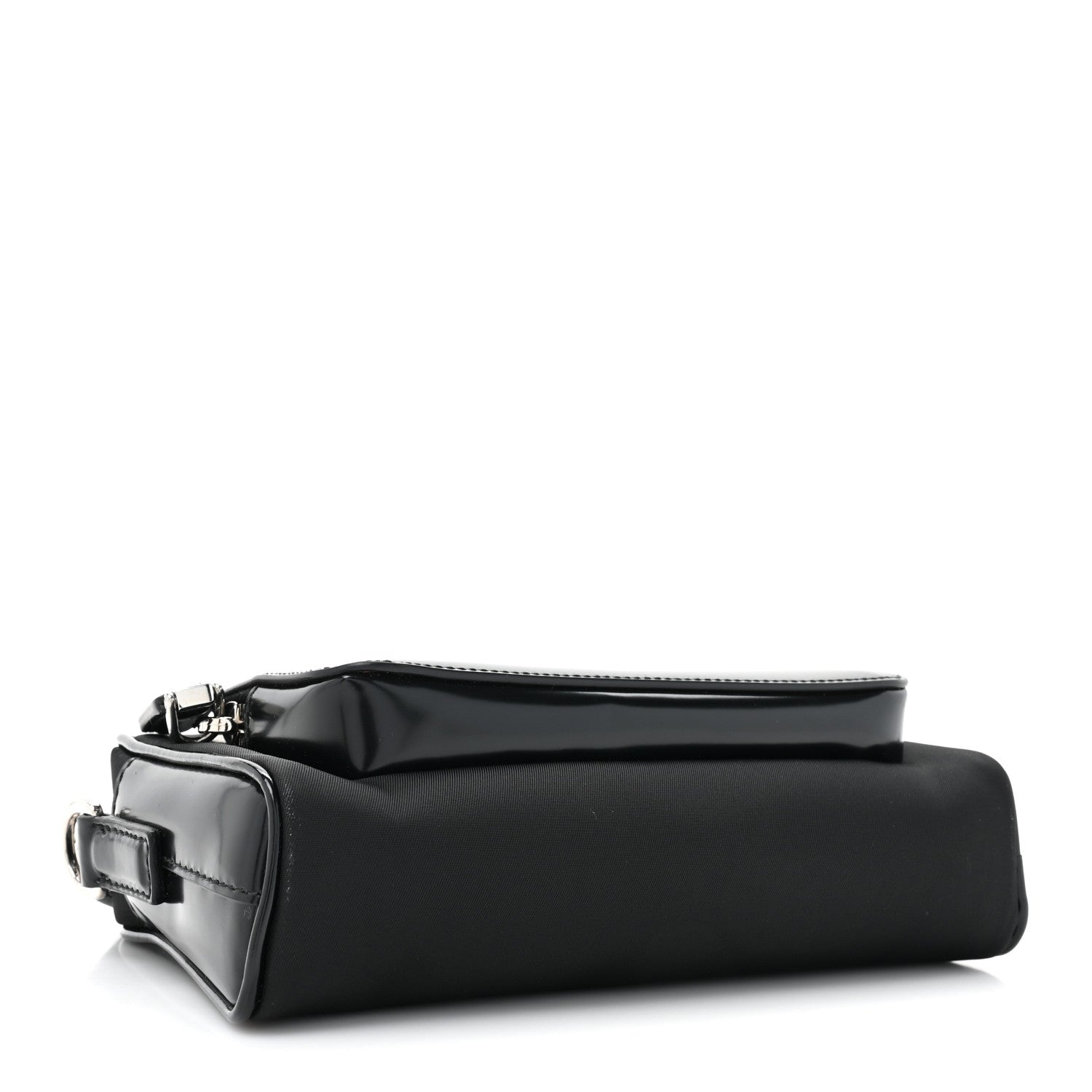 Prada Re-Nylon Tessuto Brushed Calfskin Crossbody Black 4 of 9