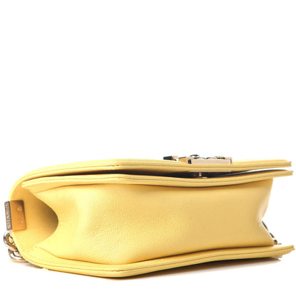 Chanel Caviar Chevron Quilted Small Boy Flap Yellow 8 of 9