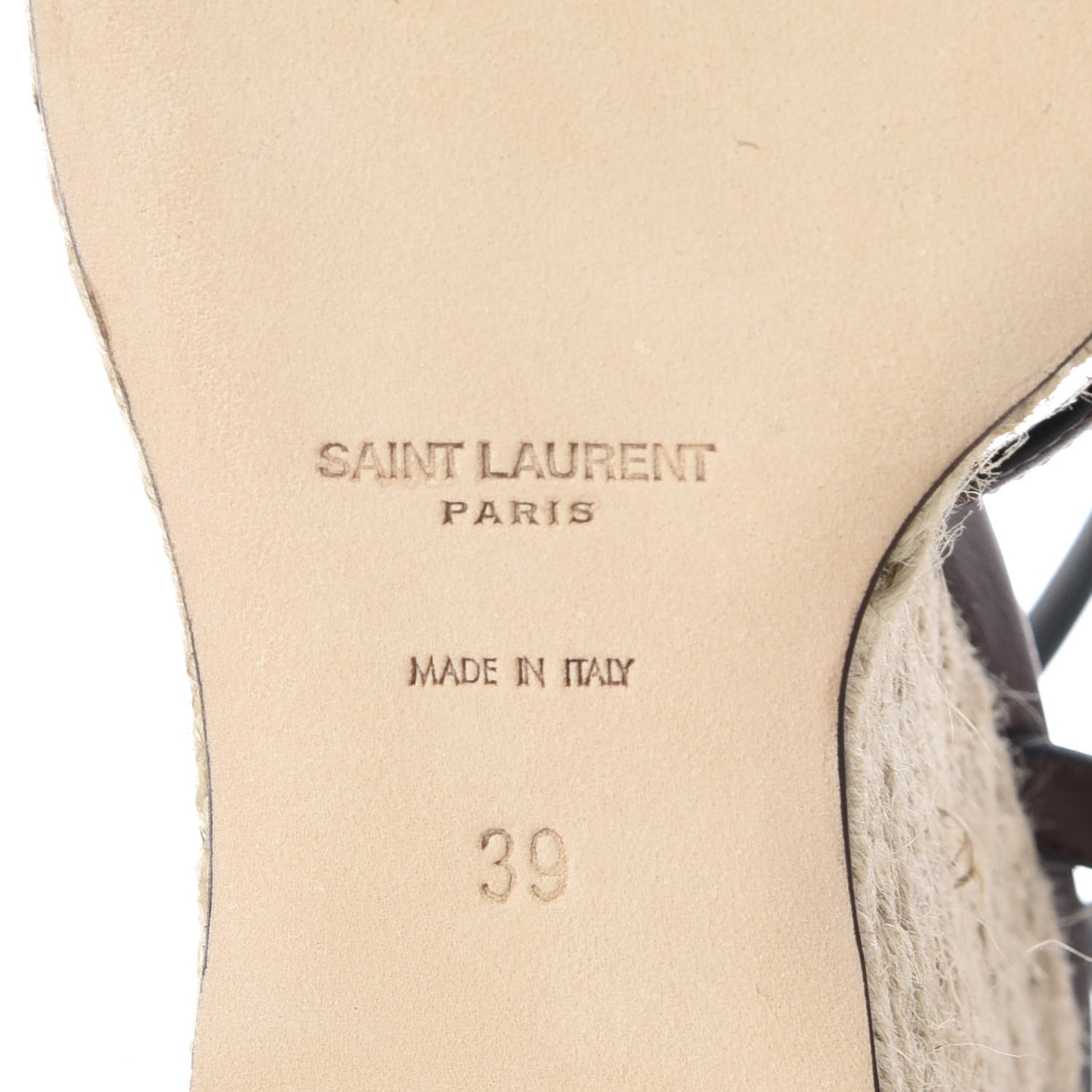 Calfskin Cassandra Espadrille 105 Wedges 39 Chocolate