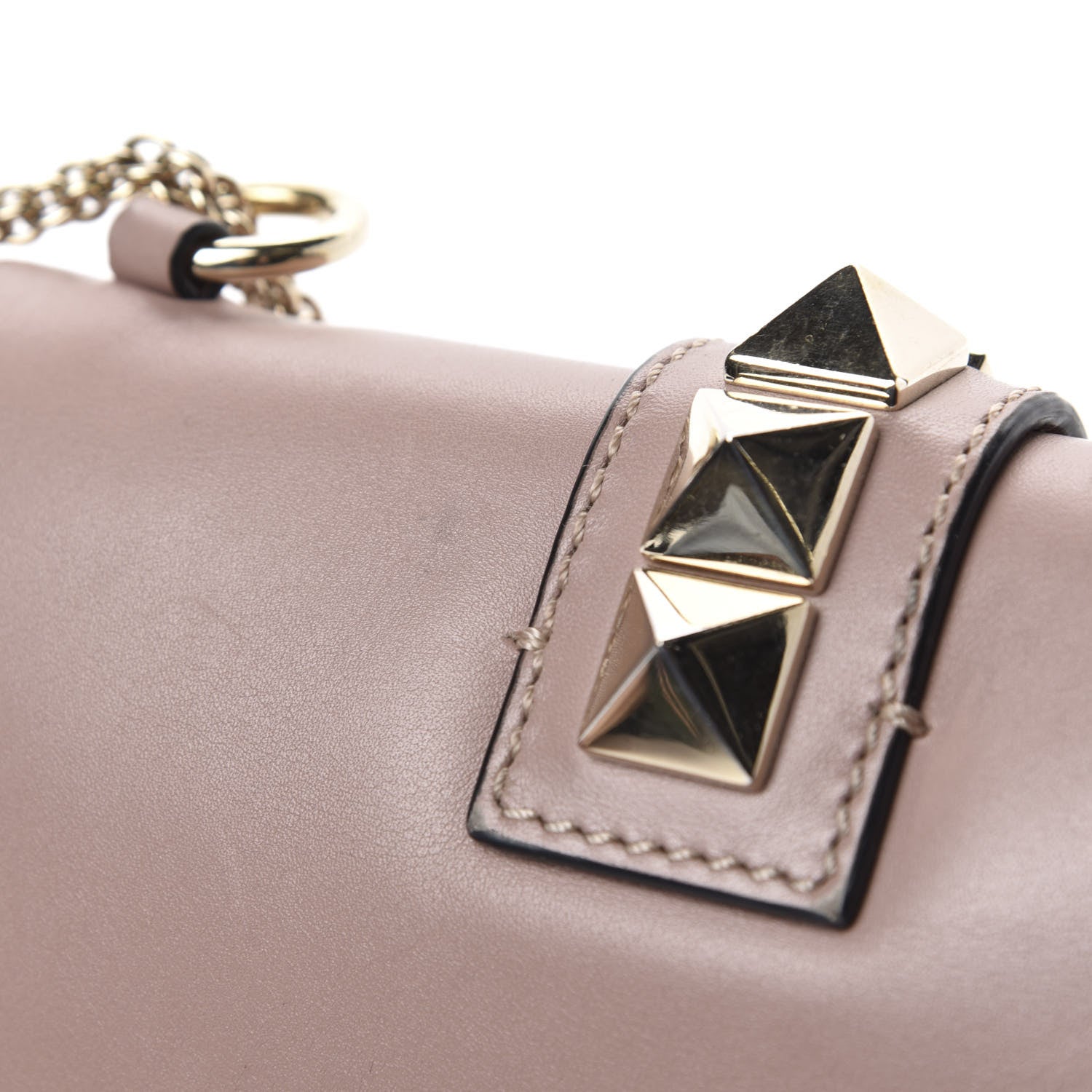 Valentino Garavani Vitello Small Glam Lock Rockstud Flap Poudre 8 of 14