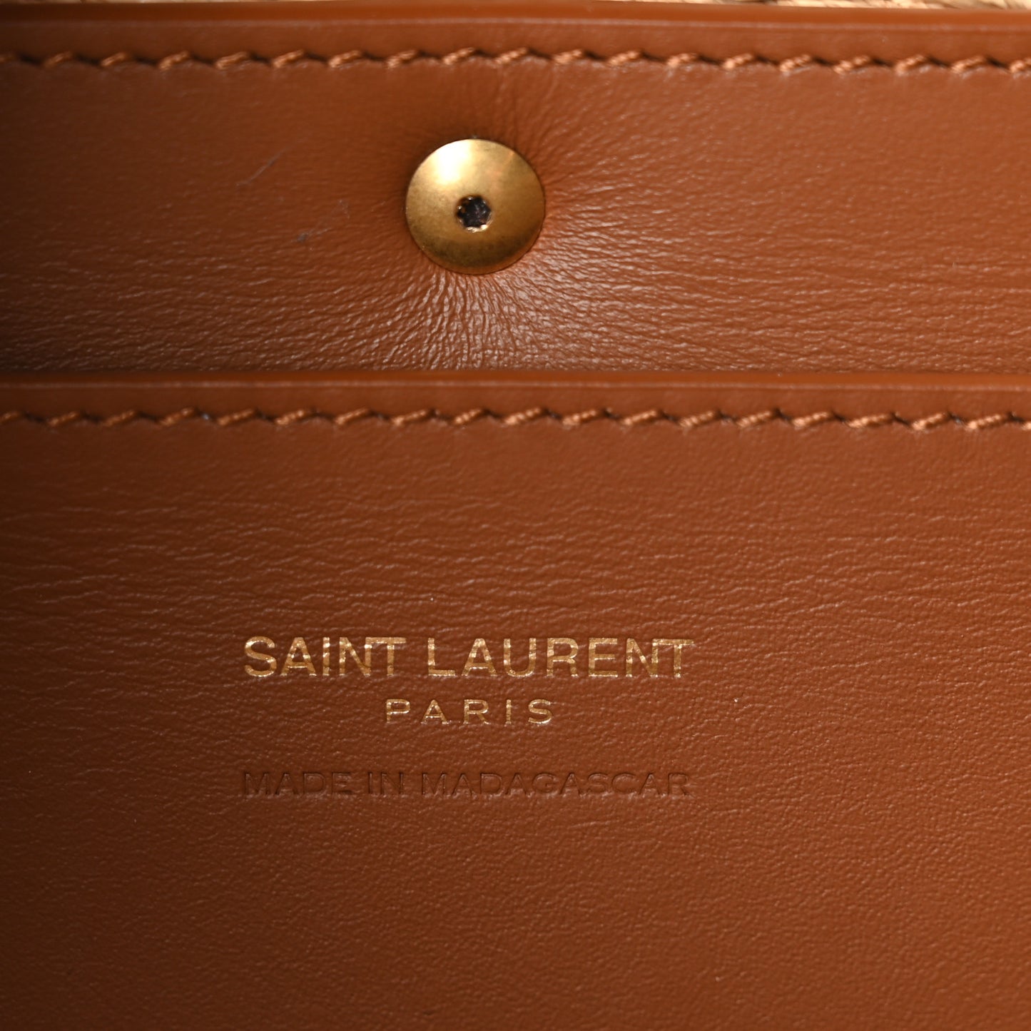Raffia Calfskin Mini Manon Natural Brick