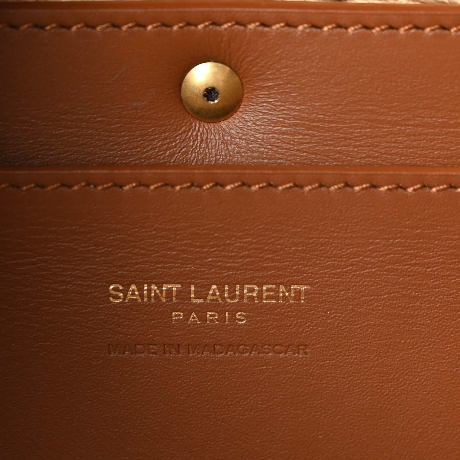 Saint Laurent Raffia Calfskin Mini Manon Natural Brick 6 of 9