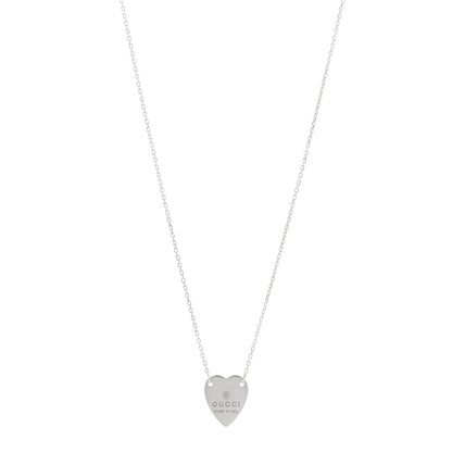 Gucci Sterling Silver Trademark Heart Pendant Necklace 1 of 3