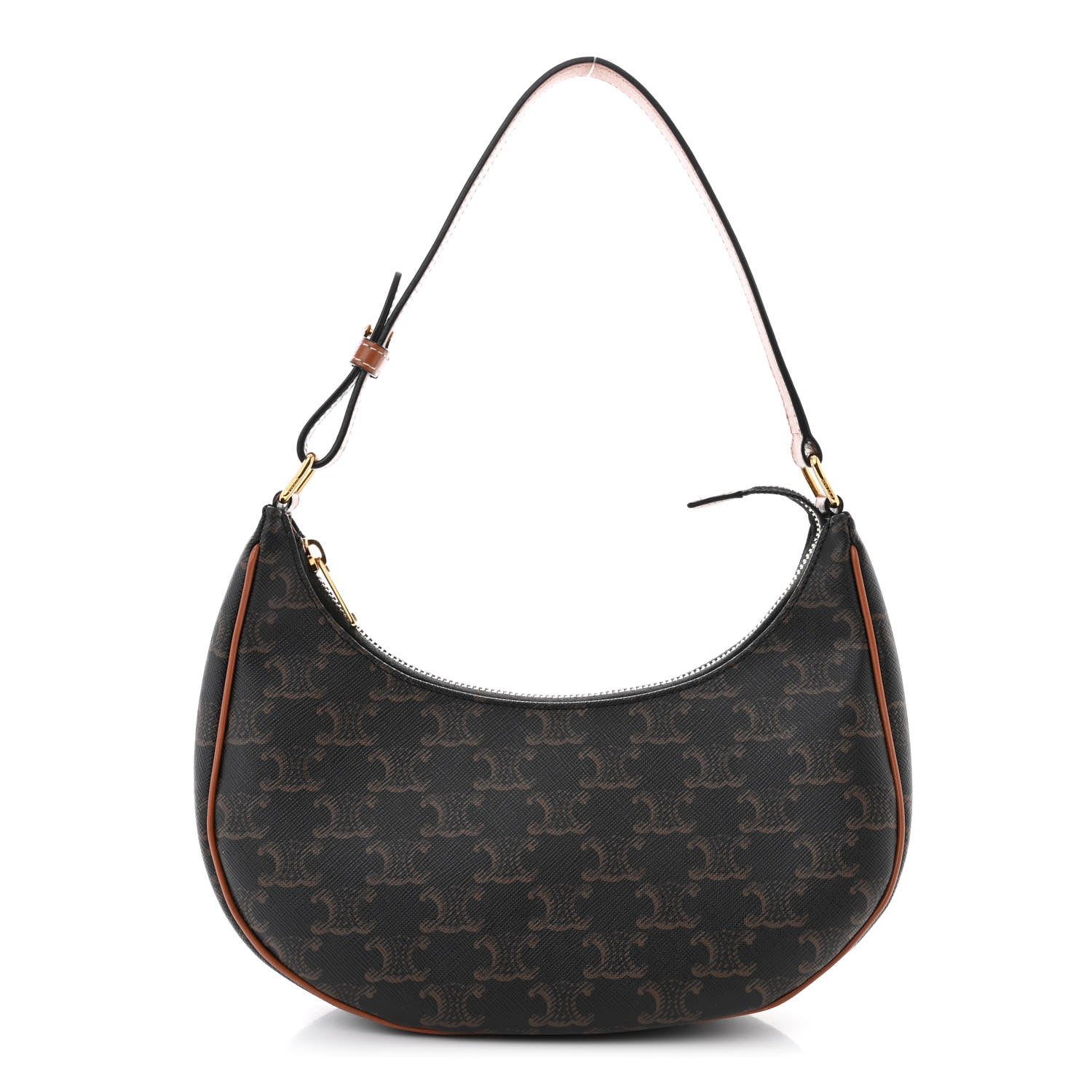 Celine Triomphe Canvas Calfskin Ava Shoulder Bag Tan 1 of 13