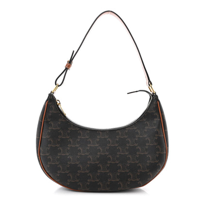Celine Triomphe Canvas Calfskin Ava Shoulder Bag Tan 1 of 13