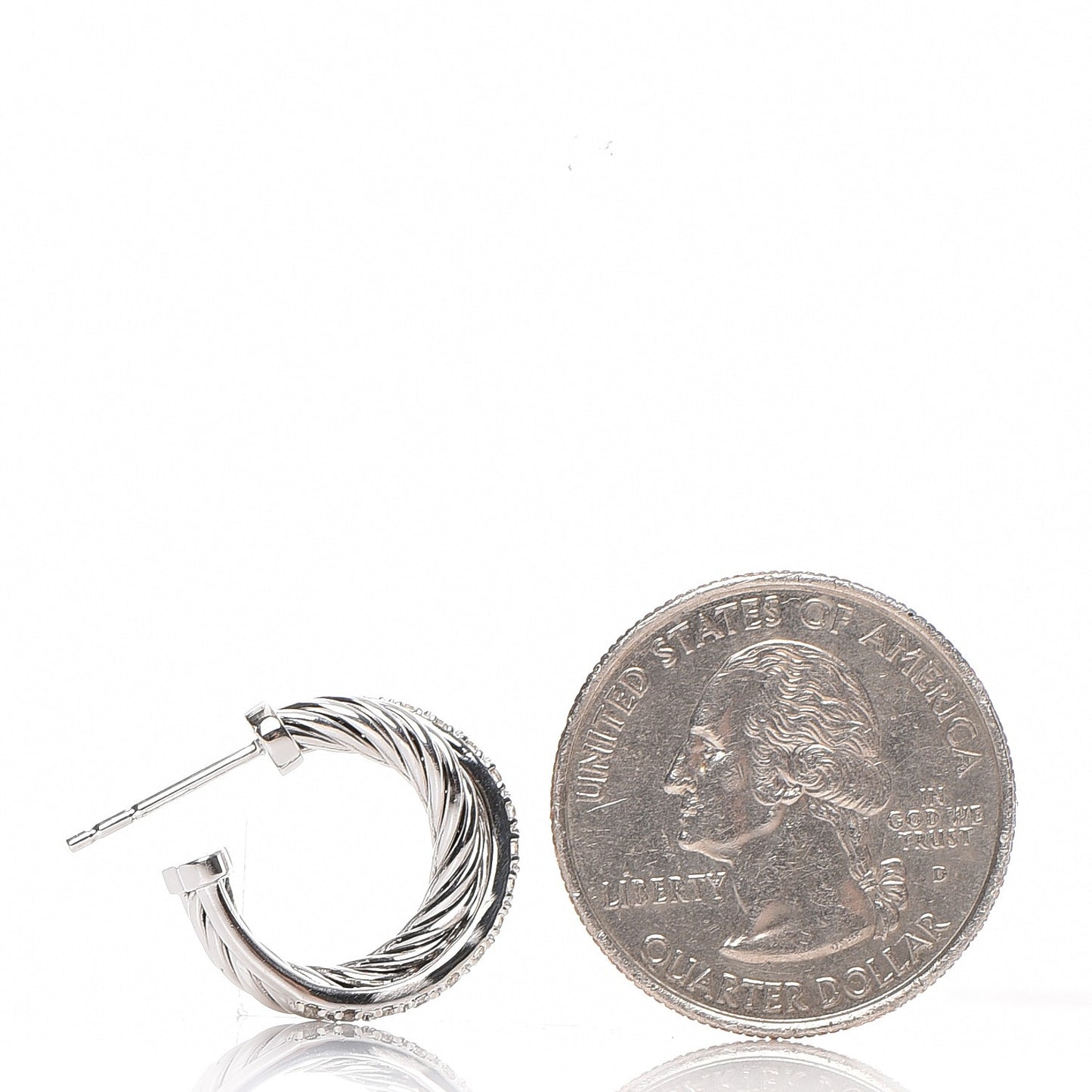 Sterling Silver Diamond Small Crossover Hoop Earrings