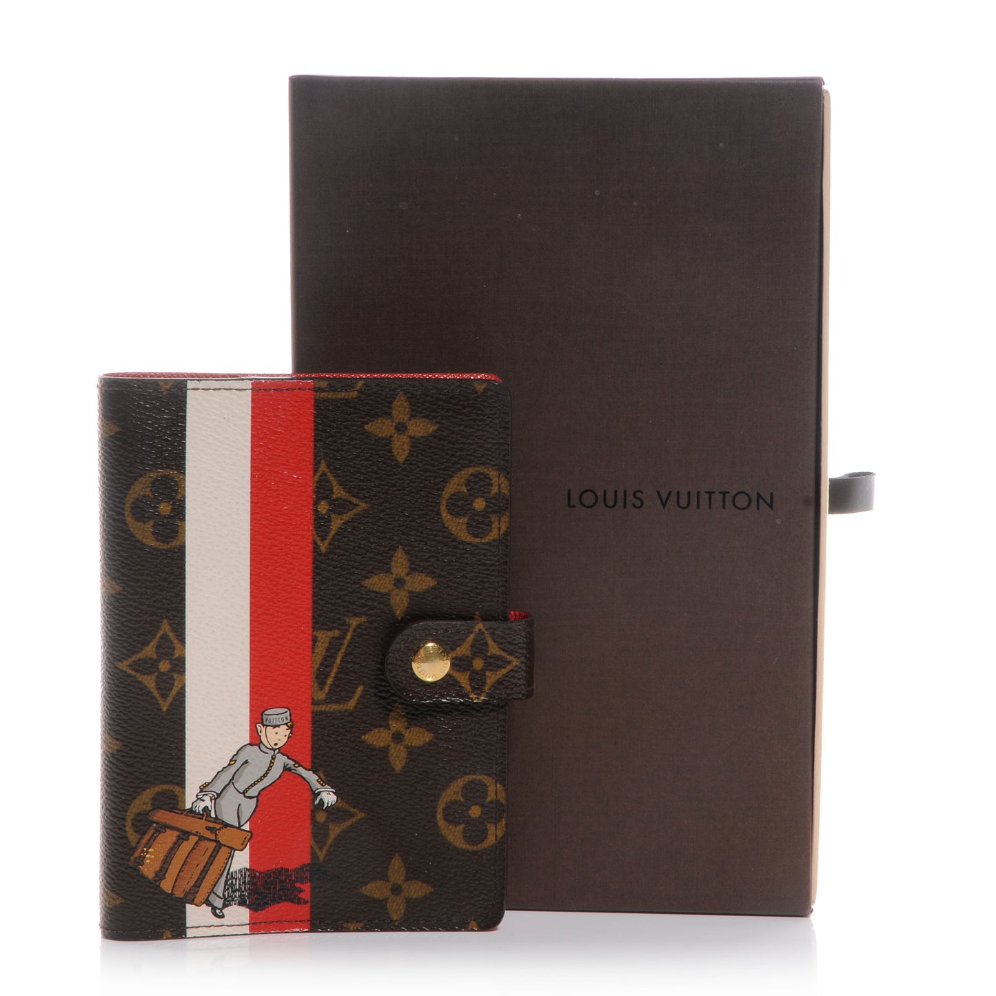 Monogram Groom Small Ring Agenda Red