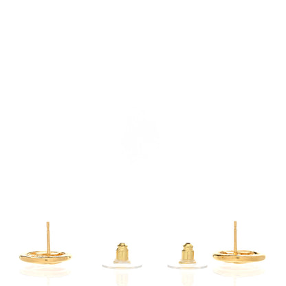 Chanel Metal CC Round Earrings Gold 3 of 5