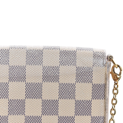 Louis Vuitton Damier Azur Pochette Felicie Chain Wallet Rose Ballerine 15 of 18