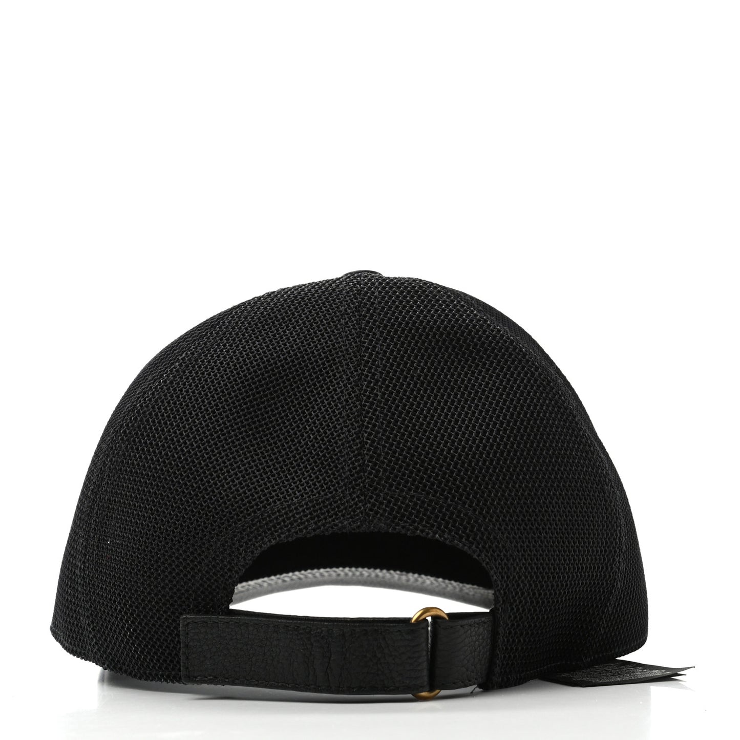 Grained Calfskin Logo Baseball Hat L Black