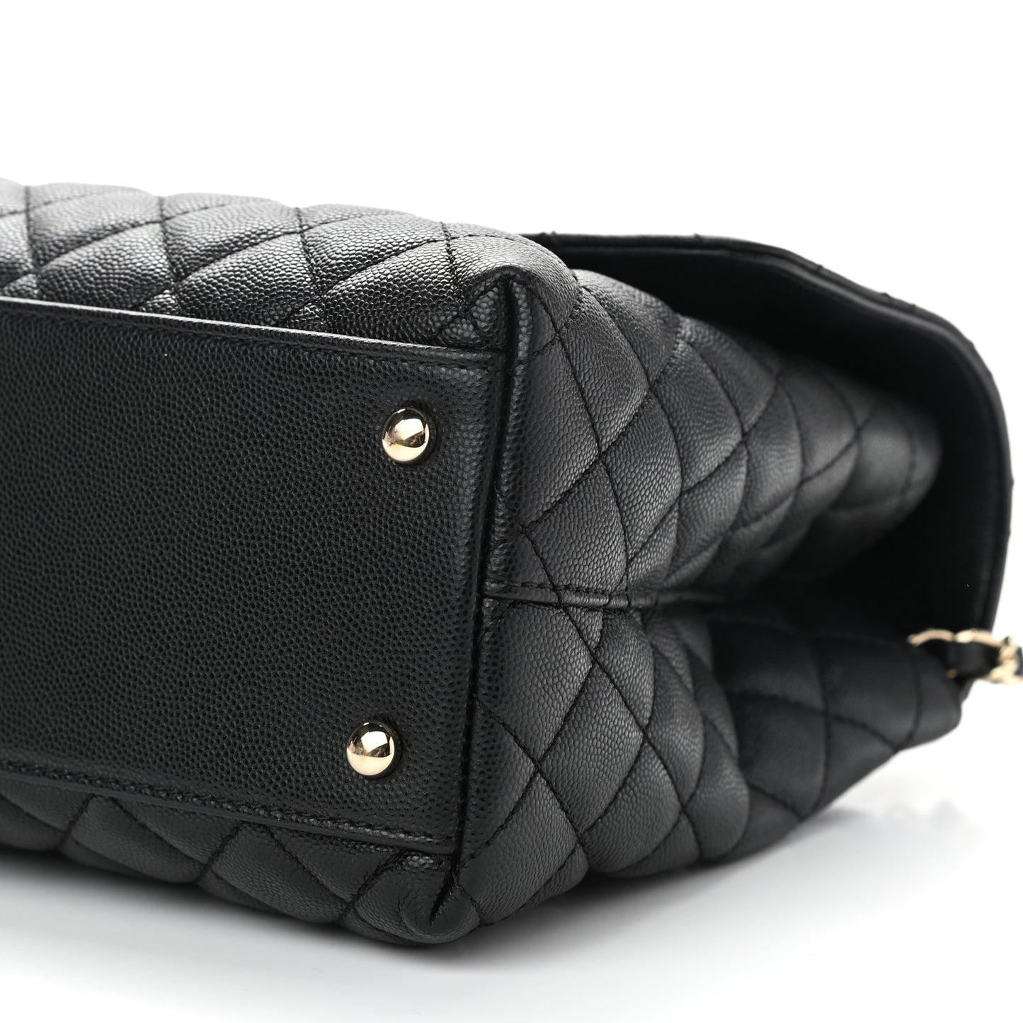 Caviar Quilted Medium Coco Handle Flap Black