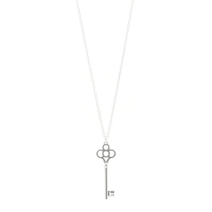 Tiffany Sterling Silver Large Crown Key Pendant Necklace 1 of 5