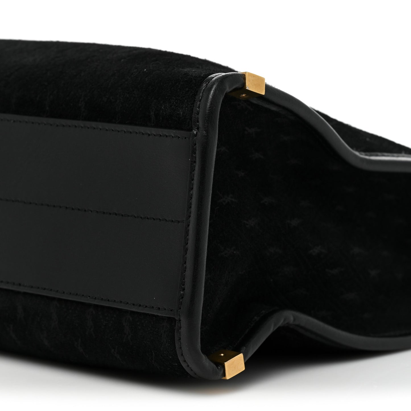 Suede All-Over Monogram Convertible Tote Black