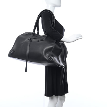 Balenciaga Grained Calfskin Neo Classic Black Hardware Large Top Handle Bag Black 2 of 9