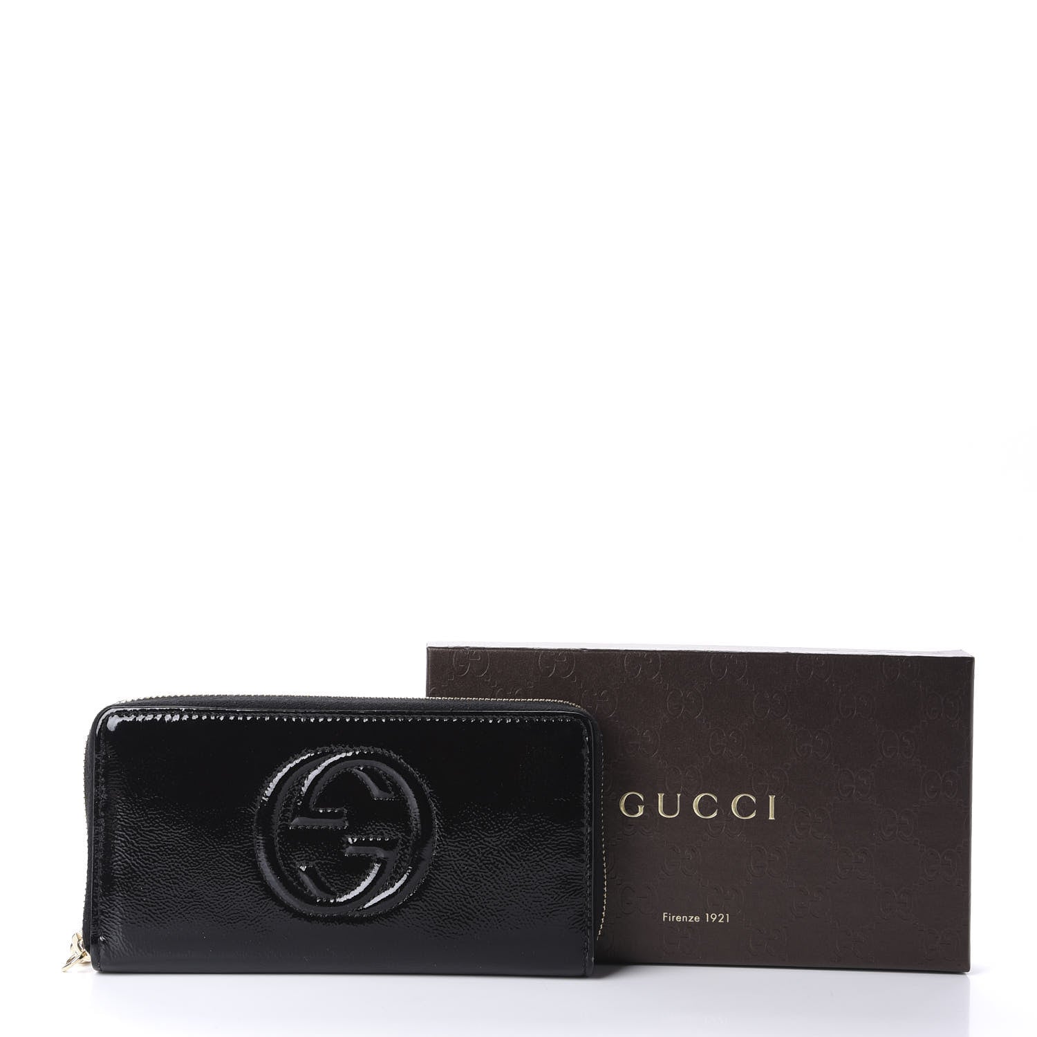 Gucci Patent Calfskin Soho Zip Around Wallet Black 10 of 10