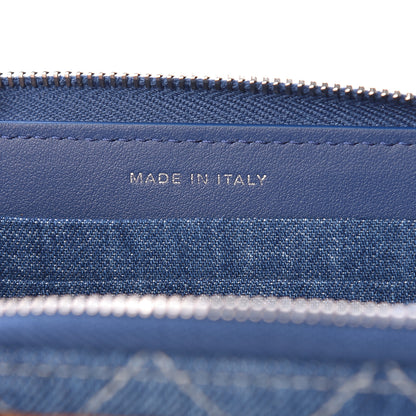 Chanel Denim Quilted Medium Zip Wallet Blue 7 of 9