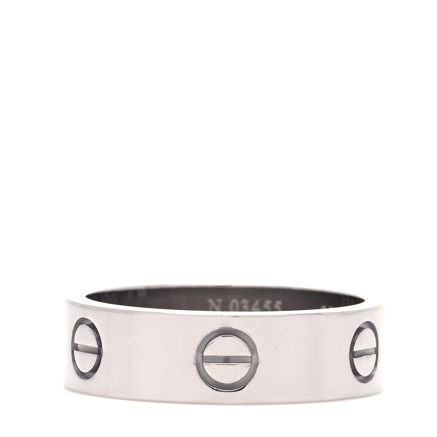 Cartier 18K White Gold 6mm LOVE Ring 58 8.25 1 of 5