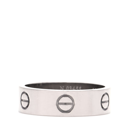 Cartier 18K White Gold 6mm LOVE Ring 58 8.25 1 of 5