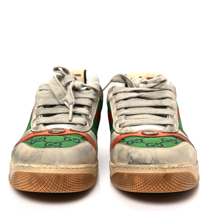 Gucci Nubuck Monogram Web Mens Screener Sneakers 7.5 New Sand Vintage Green Dusty Orange 2 of 9