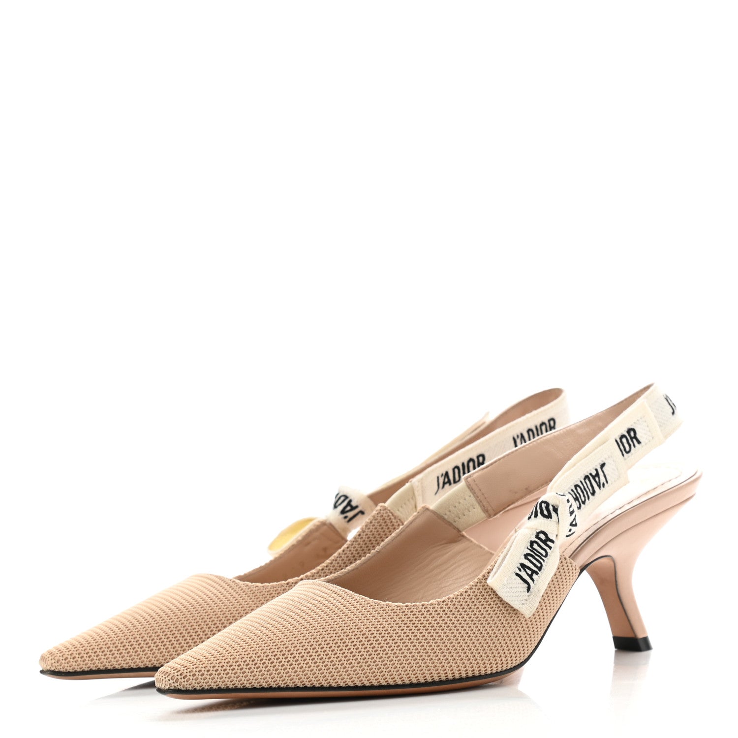 Christian Dior Technical Canvas Ribbon J Adior Slingback 65mm Pumps 37 Powder Nude 3 of 8