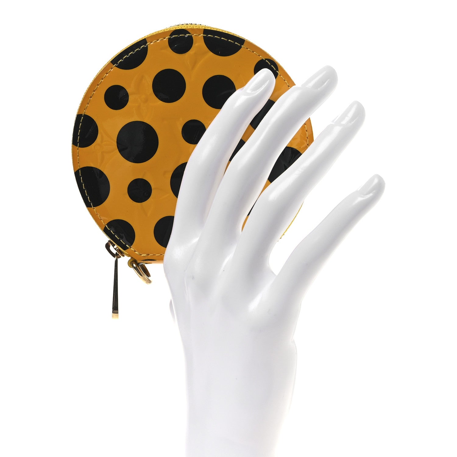 Louis Vuitton Vernis Kusama Infinity Dots Chapeau Coin Purse Yellow 2 of 7