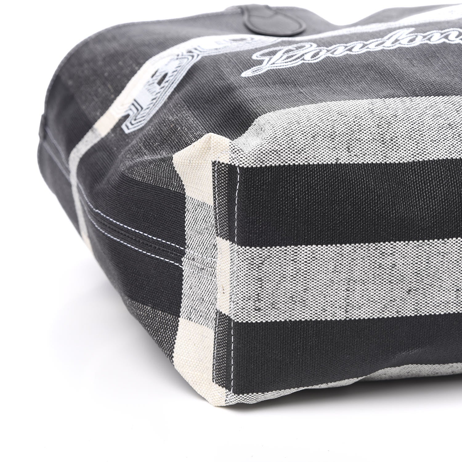 Burberry Coated Canvas Mega Check Medium Doodle Tote Black White 10 of 12