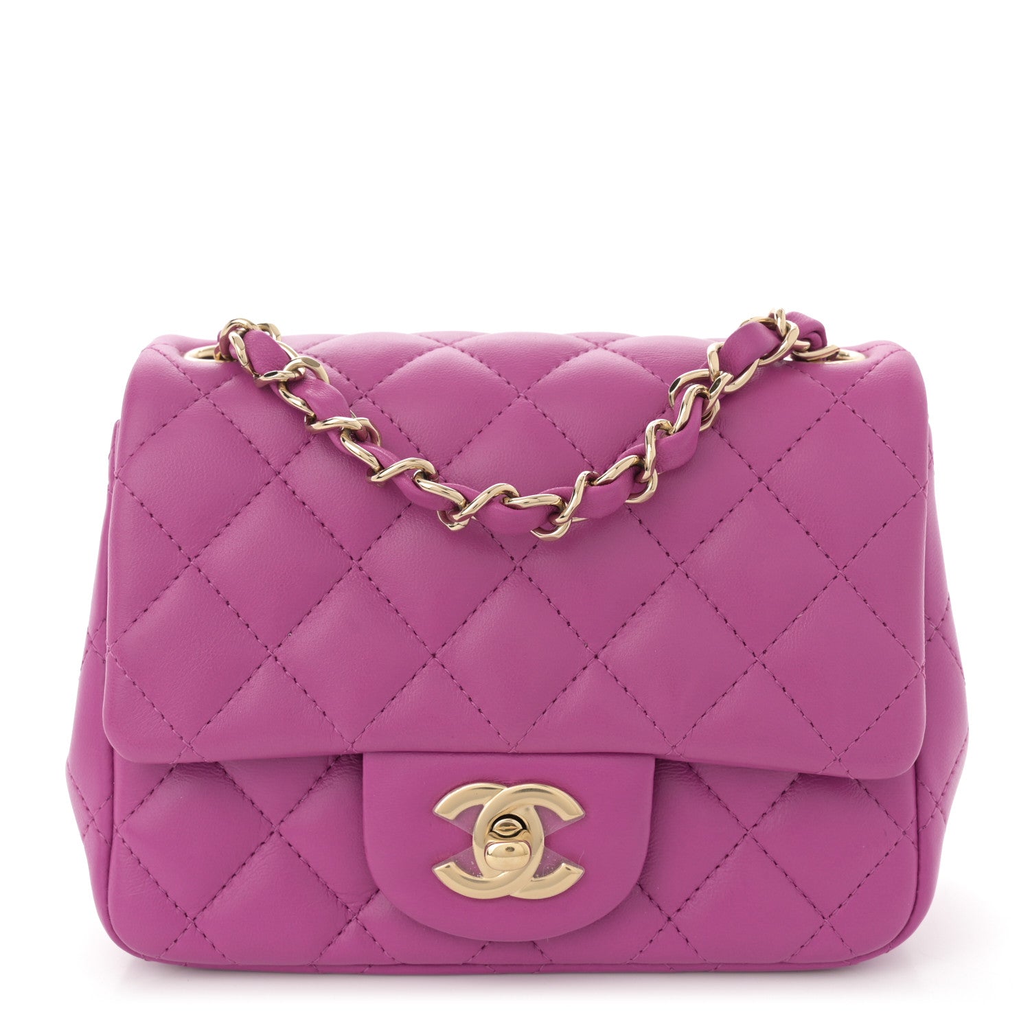 Chanel Lambskin Quilted Mini Square Flap Purple 1 of 11