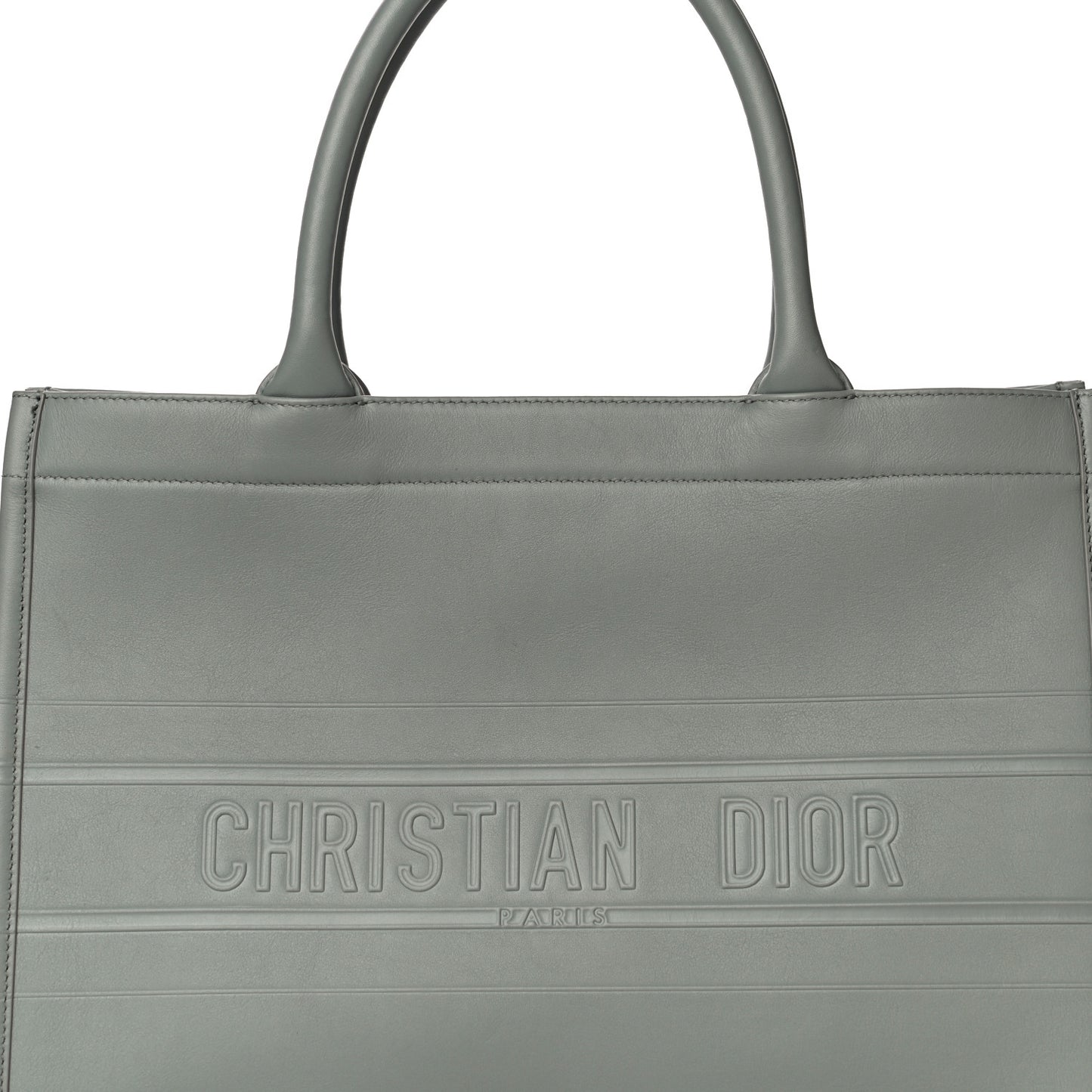 Calfskin Embossed Medium Book Tote Grey
