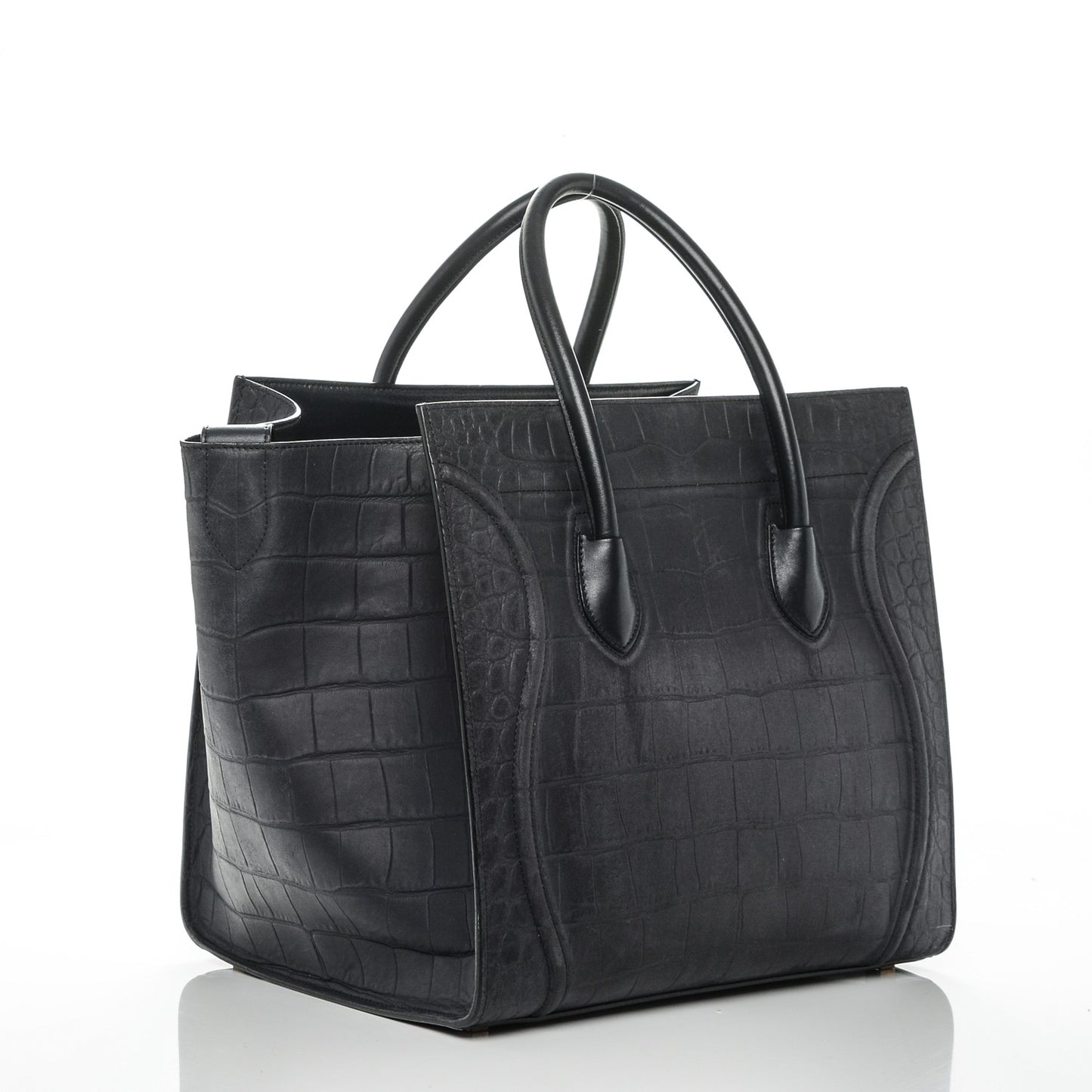 Crocodile Embossed Nubuck Medium Phantom Luggage Navy