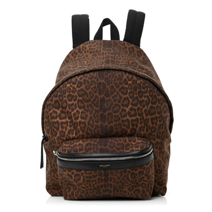 Saint Laurent Printed Canvas Leopard Classic Hunting Backpack Brown 1 of 21