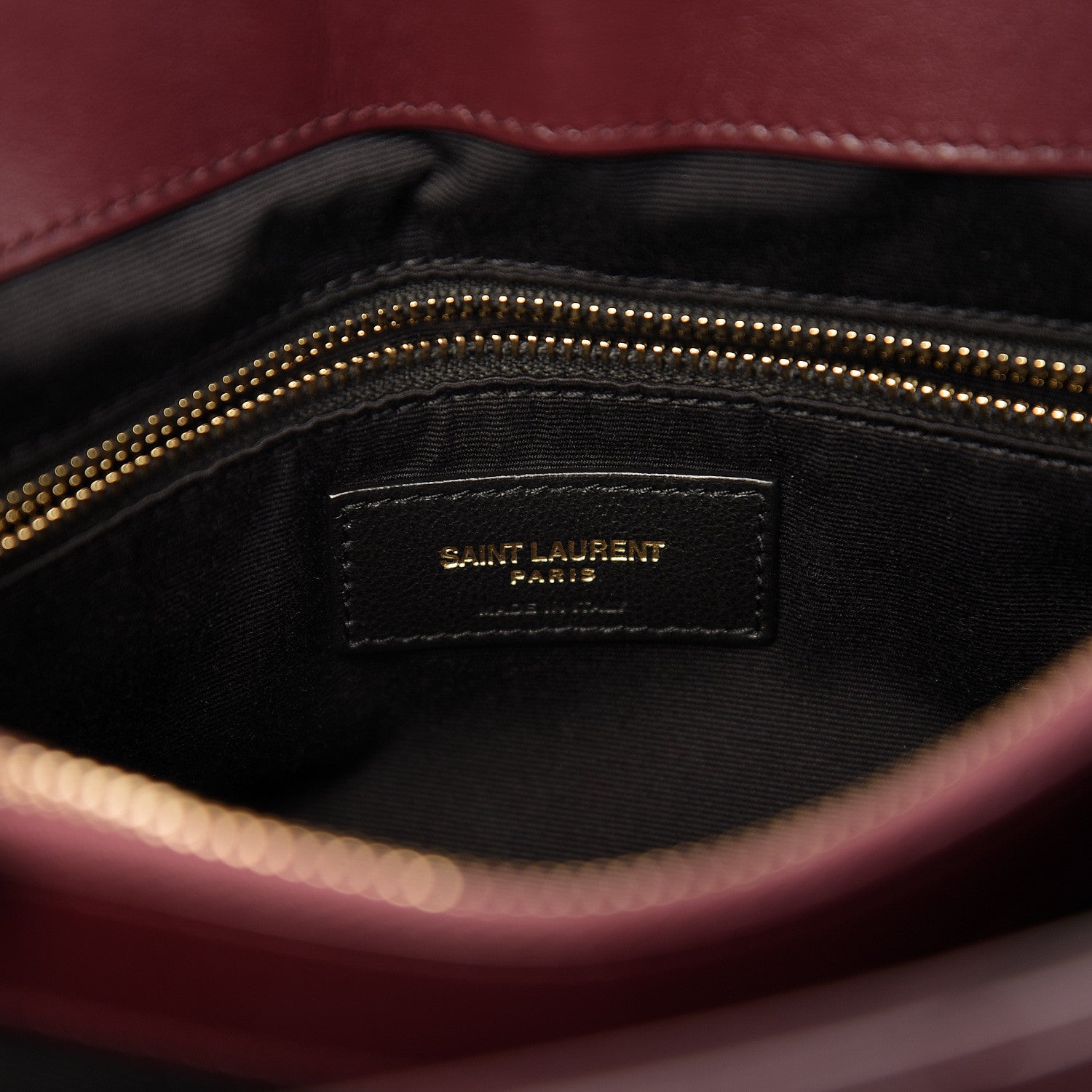Saint Laurent Calfskin Y Quilted Monogram Medium Loulou Chain Satchel Rouge Legion 6 of 9