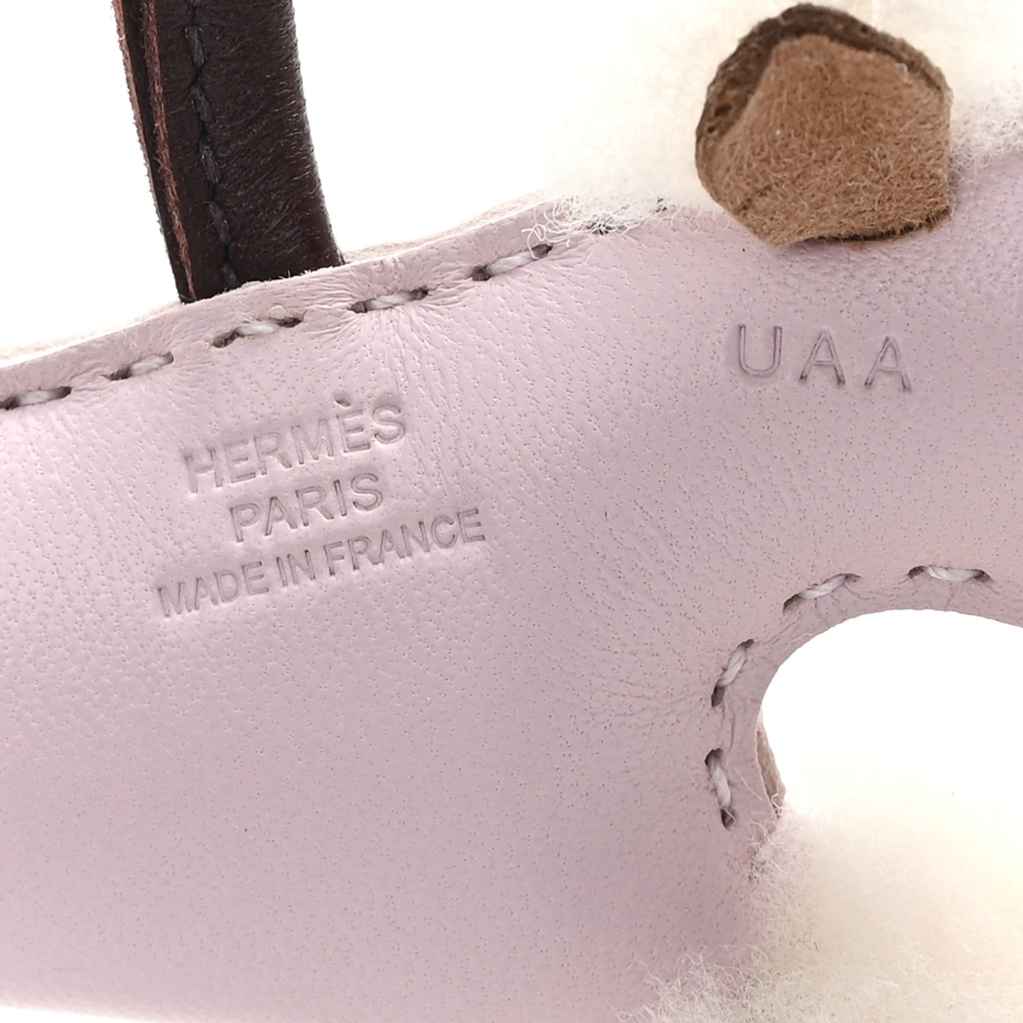 Milo Lambskin Shearling Budy Charm Mauve Pale Rouge Sellier