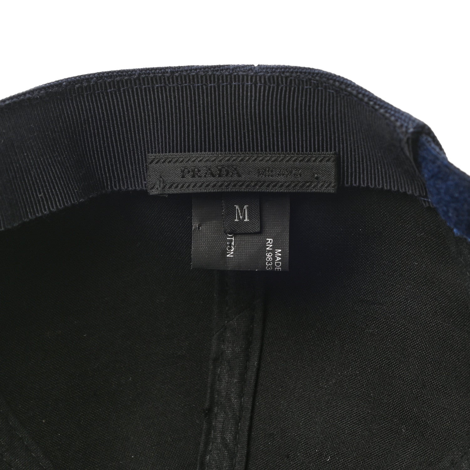 Prada Cotton Baseball Hat M Navy 8 of 8