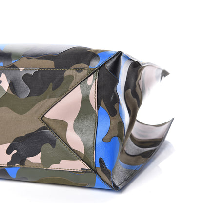 Valentino Garavani Nappa Canvas Camo Medium Rockstud Soft Tote Blue Fluo 9 of 11