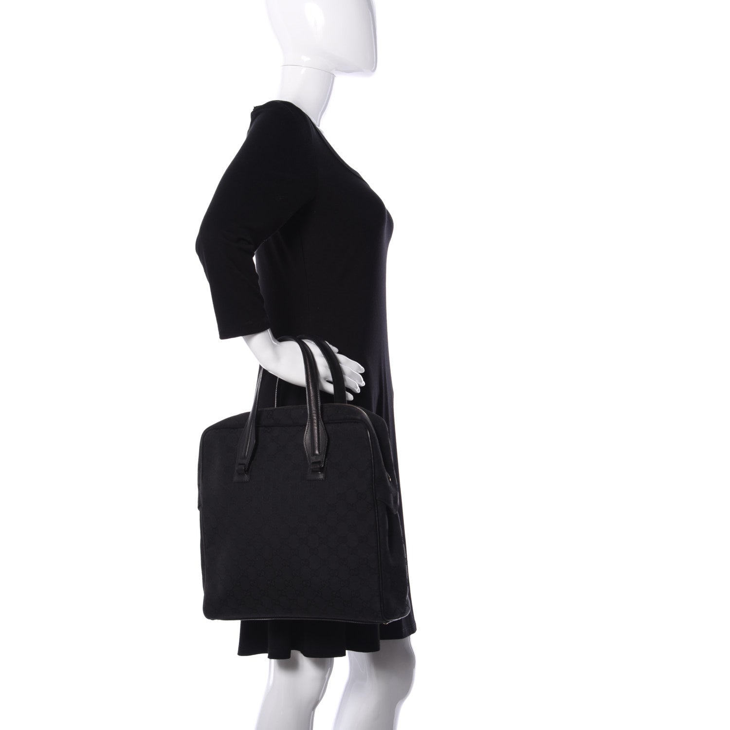 Gucci Monogram Tote Black 2 of 9