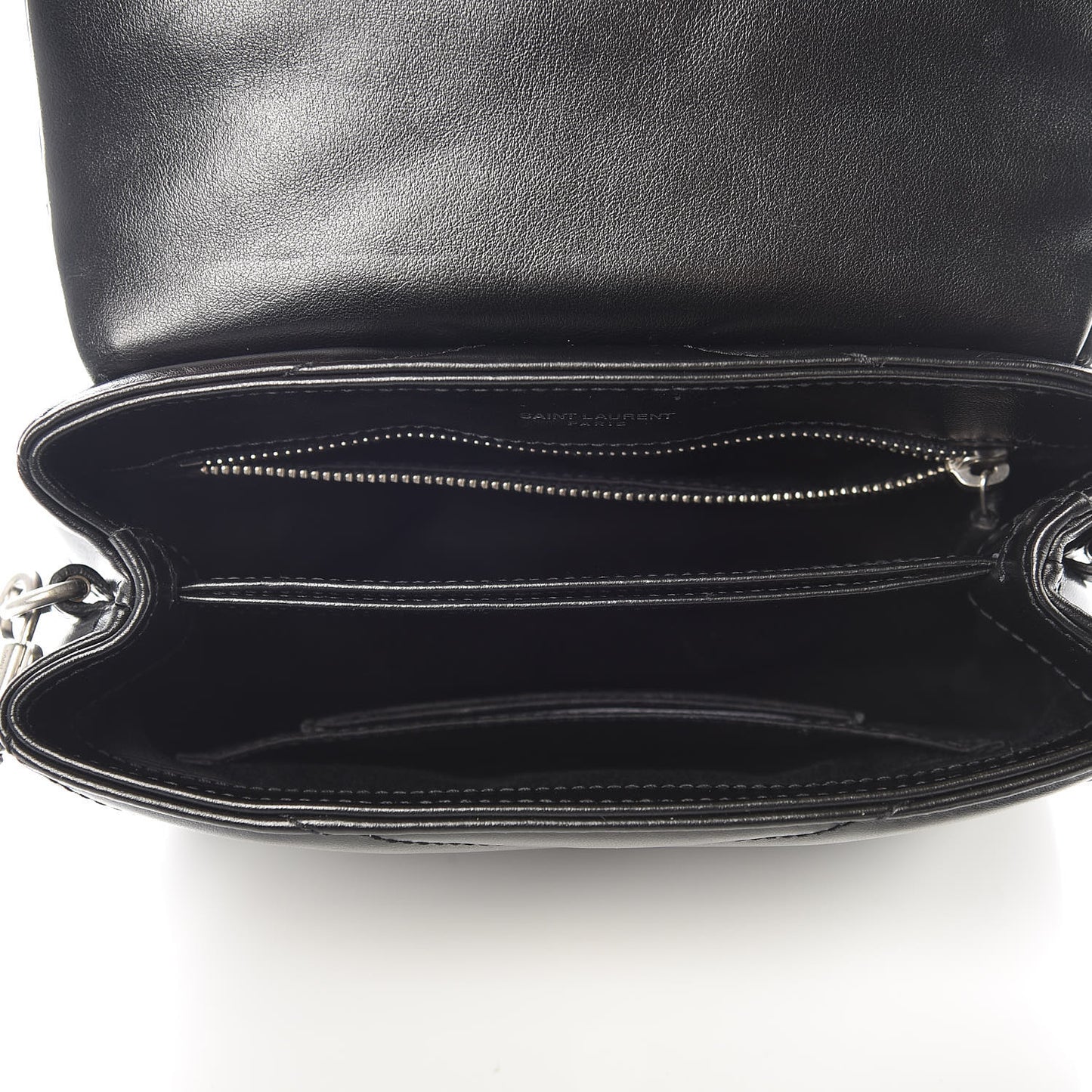 Calfskin Y Quilted Monogram Toy Loulou Crossbody Bag Black