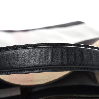Burberry Canvas Mega Check Medium Ashby Hobo Black 9 of 10